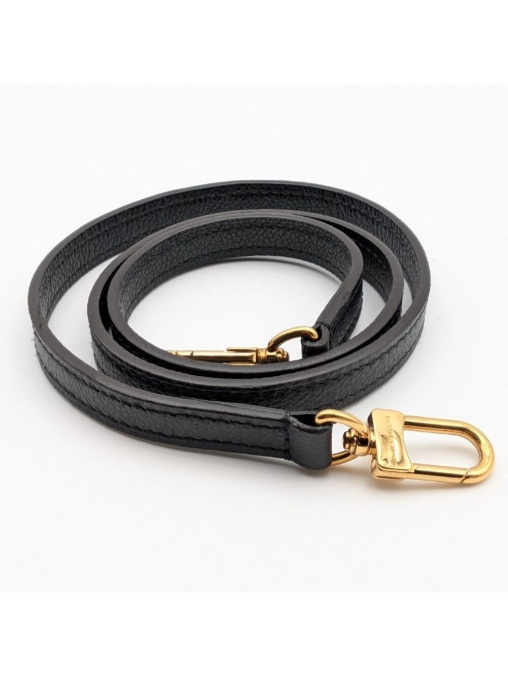 Louis Vuitton Shoulder Strap Taurillon Leather Black Gold Not Adjustable Only